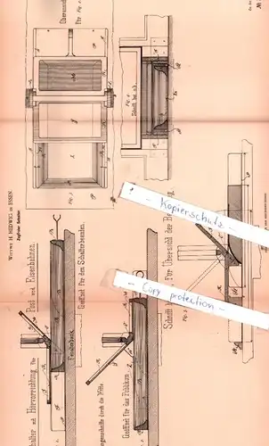 original Patent - Wittwe H. Hedwig in Essen , 1886 , Zugfreier Schalter !!!