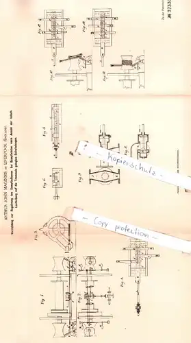 original Patent - Arthur John Maginnis in Liverpool , England , 1885 , Hebezeuge !!!