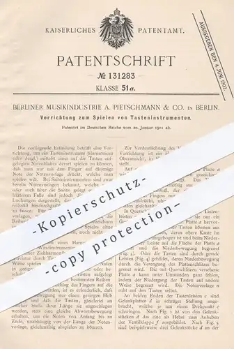 original Patent - Musikindustrie A. Pietschmann & Co. , Berlin , 1901 , Tasteninstrumente | Harmonium , Piano , Klavier