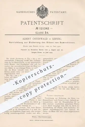 original Patent - Albert Osterwald , Leipzig , 1900 , Blusen- u. Rockhalter | Damenblusen , Rock , Blusen , Schneider !!