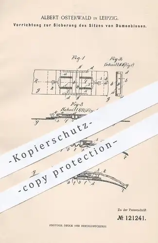 original Patent - Albert Osterwald , Leipzig , 1900 , Blusenhalter für Damen | Damenblusen , Bluse , Blusen , Schneider