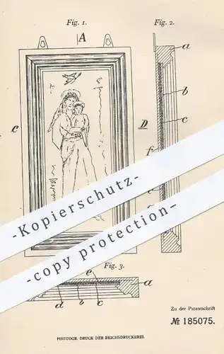 original Patent - Franz Glaris , Zürich , 1906 , Einrahmen der Bilder | Bilderrahmen , Rahmen , Glas , Glaser , Fotograf