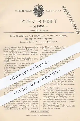 original Patent - E. G. Müller , G. J. Preussger , Zittau , Bramah - Schloss | Schlösser , Türschloss , Schlosser !!!