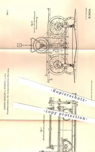 original Patent - Johann Heinlein , Woerth / Isar , 1884 , Stopfmaschine für Langschwellen - Oberbau | Eisenbahn , Bahn