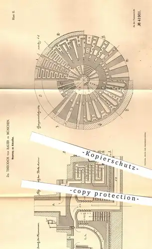 original Patent - Dr. Theodor von Bauer , München , 1887 , Koksöfen Koksofen , Koks , Ofen Öfen , Ofenbauer , Brennstoff