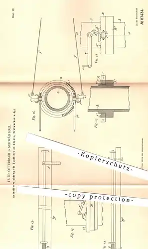 original Patent - Fried. Otterbach , Schwäbisch Hall , 1895 , Antreibvorrichtung für Zugtiere am Göpel , Tretwerk !!!