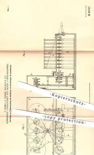 original Patent - F. Trinks / Grimme , Natalis & Co. KG auf Aktien , Braunschweig , 1894 , Anzeige an Kassen | Kasse !!