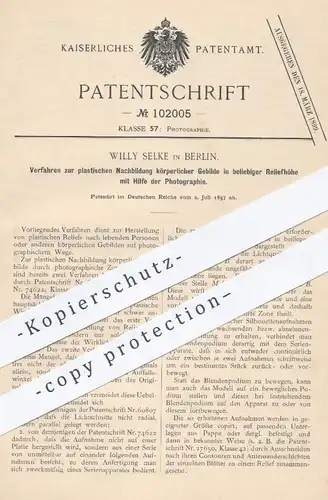 original Patent - Willy Selke , Berlin , 1897 , plastische Nachbildung von Körpern mittels Fotografie | Fotograf , Foto