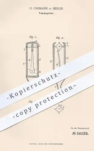 original Patent - O. Ohmann , Berlin , 1890 , Tonangeber | Musikintrumente , Musik , Ton , Töne , Stimmgabel !!