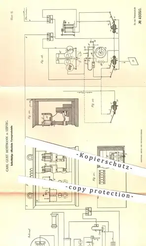 original Patent - Carl G. Hoffmann , Leipzig , 1888 , öffentlicher Fernsprecher | Fernsprechanlage , Telefon , Strom !!!