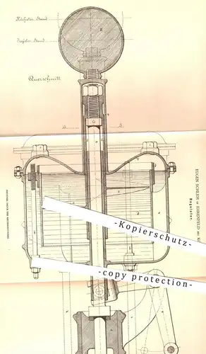 original Patent - Eugen Schleh , Ehrenfeld / Köln , 1880 , Regulator , Regulatoren | Kraftmaschinen , Motor , Motoren !!