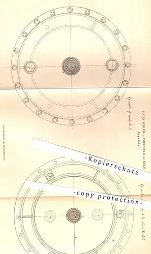 original Patent - Eugen Schleh , Ehrenfeld / Köln , 1880 , Regulator , Regulatoren | Kraftmaschinen , Motor , Motoren !!