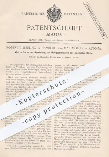 original Patent - Robert Kieserling , Max Möller , Hamburg Altona , 1891 , Walzverfahren für Hohlkörper | Walze , Walzen