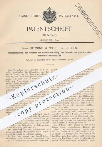 original Patent - Henning & Wrede , Dresden , 1891 , Glasschmelzofen | Glas schmelzen , Schmelzofen , Ofen , Öfen !!!