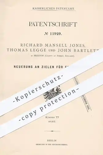 original Patent - R. Mansell Jones , Th. Legge , John Bartlett , Brixton , County of Surrey , England , 1880 , Waffen !