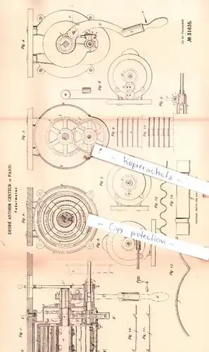 original Patent - Desirè Arthem Genteur in Paris , Federmotor !!!