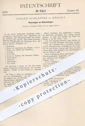 original Patent - Johann Schlapper in Rheydt , 1878 , Rollvorhänge | Rollvorhang , Vorhang , Vorhänge , Rollo , Jalousie