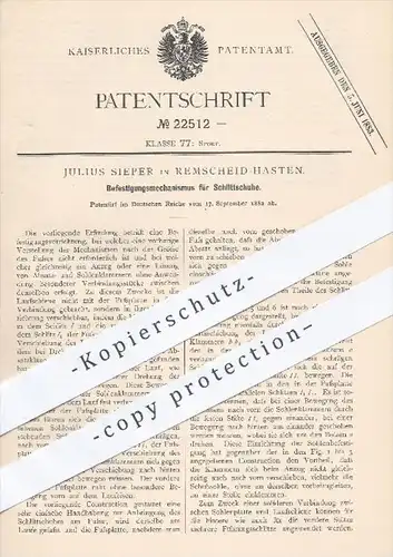original Patent - Julius Sieper , Remscheid Hasten  1882 , Befestigung für Schlittschuhe | Schlittschuh , Sport , Schuhe