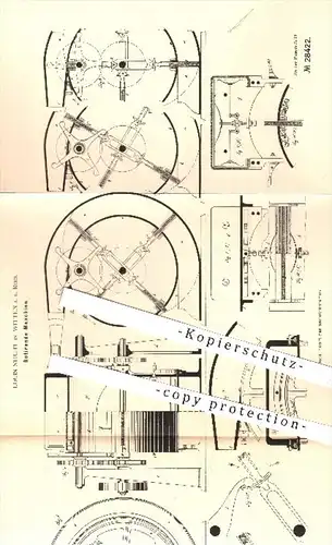 original Patent - Louis Sticht , Witten / Ruhr , 1883 , Rotierende Maschine | Rotation , Pumpe , Pumpen , Kolben !!!