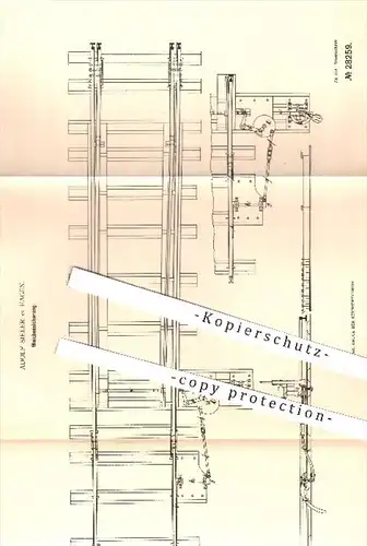 original Patent - Adolf Sieler , Hagen , 1884 , Weichensicherung | Weiche , Weichen , Schienen , Eisenbahn , Eisenbahnen