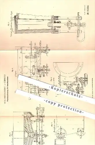 original Patent - Rud. Dreyscharff , Chemnitz , 1881 , Präzisionssteuerung für Dampfmaschinen | Steuerung , Motoren !!