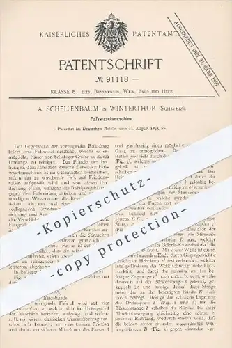 original Patent - A. Schellenbaum in Winterthur , Schweiz , 1895 , Fasswaschmaschine | Waschmaschine , Bierfass , Bier !