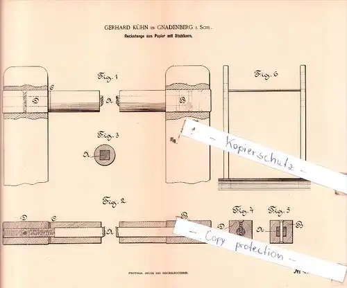 Original Patent  - Gerhard Kühn in Gnadenberg i. Schl. , 1889 , Sport !!!