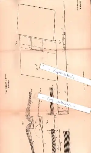 Original Patent  - F. Soennecken in Bonn , 1887 , Briefordner !!!