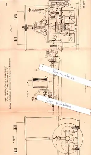 Original Patent  - James Harris Rogers in Brandenburg , 1887 , Elektrische Apparate !!!