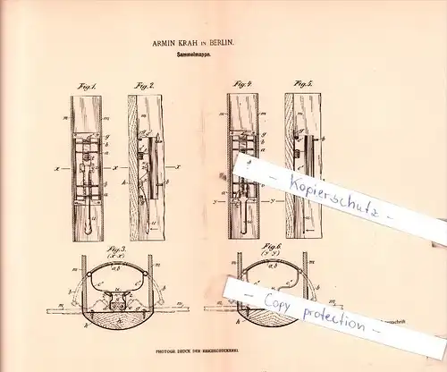 Original Patent  - Armin Krah in Berlin , 1898 , Buchbinderei !!!