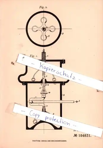 Original Patent  - Richard Jahn in Bad Harzburg , 1905 , Schraubengetriebe !!!