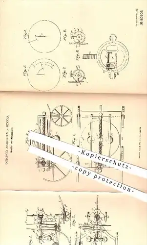 original Patent - Domingo Aramburn , Mexico , Mexiko 1894 , Nivellierapparat u. Messapparat , Nivellieren , Nivellierung