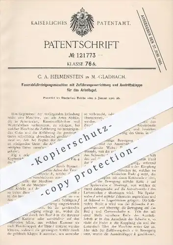 original Patent - C. A. Helmenstein in Mönchengladbach , 1901 , Faserabfall - Reinigungsmaschine , Wolle , Wollfabrik !