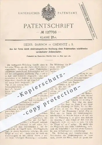 original Patent - H. Dabisch , Chemnitz , 1901 , verstellbarer Zellenschalter , Schalter , Elekromagnet , Licht , Lampen