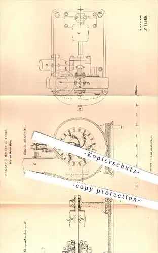 original Patent - U. Urban , Mocker / Thorn , 1881 , Malzmühle u. Maischmühle , Mühle , Mühlen , Malz , Maische , Bier !