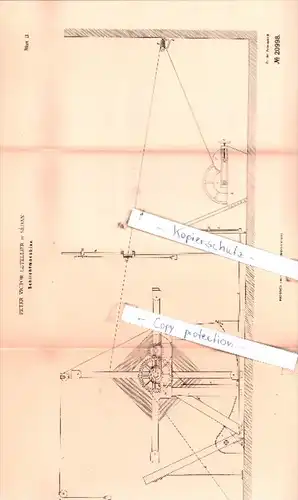 Original Patent  -  Peter Victor Letellier in Sèdan , 1882 , Schlichtmaschine !!!