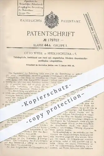 original Patent - Otto Wiede in Niederschlema , 1906 , Tabakspfeife aus 2 Längshälften , Tabak , Pfeife , Rauchen !!!