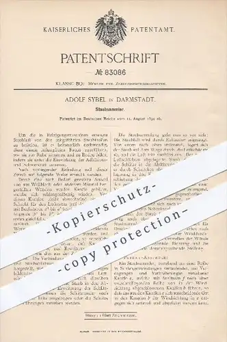 original Patent - Adolf Sybel in Darmstadt , 1894 , Staubsammler , Mühle , Mühlen , Mehl , Müller , Müllerei , Staub !!