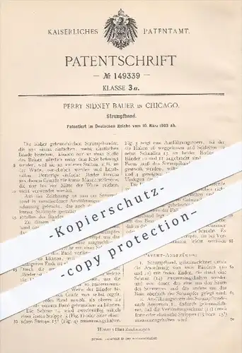 original Patent - Perry Sidney Bauer in Chicago , 1903 , Strumpfband , Strumpfbänder , Strumpf , Strümpfe , Mode !!!