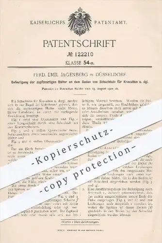 original Patent - F. E. Jagenberg , Düsseldorf  1900 , Krawatten - Schachtel , Krawatte , Bekleidung , Mode , Verpackung