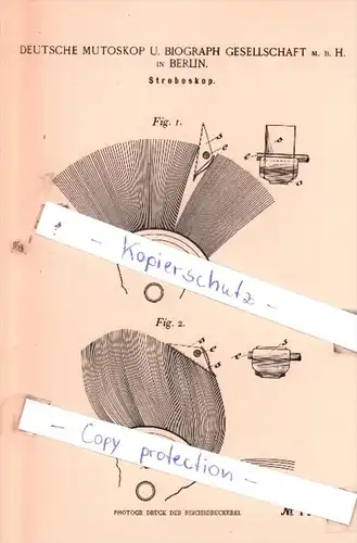 Original Patent  -  Deutsche Mutoskop u. Biograph Gesellschaft m. b. H. in Berlin , 1898 , !!!