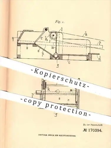 original Patent - M. Marcus , Klein-Büllesheim / Euskirchen , 1905 , Kegelbahn , Kegel , Kegeln , Bowling , Sport !!