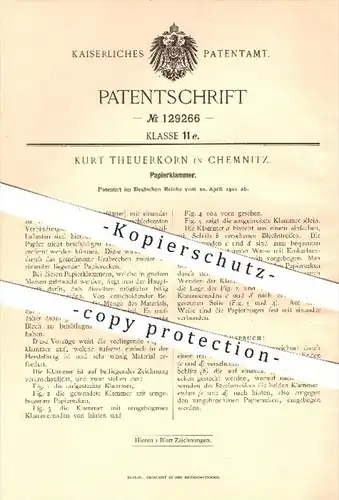 original Patent - Kurt Theuerkorn in Chemnitz , 1901 , Papierklammer , Klammer , Büroklammer , Papier , Ablage , Büro !!