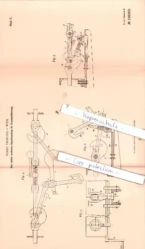 Original Patent  - Franz Tschurn in Wien , 1898 , Eisenbahnbetrieb !!!