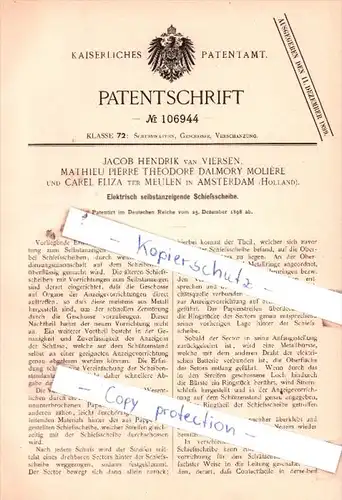 Original Patent  - Jacob van Viesen, Mathieu Molière und Carel ter Meulen in Amsterdam , 1898 , !!!