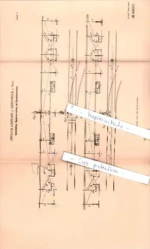 Original Patent  - Heinrich Lohmann in Osterwieck a. Harz , 1887 , Eisenbahnbetrieb !!!