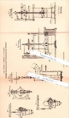 Original Patent  - Karl Pfister in Freising bei München , 1884 , Turbinenregulirung !!!