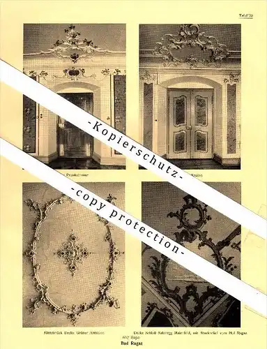 Photographien / Ansichten , 1937 , Bad Ragaz und Azmoos , Prospekt , Fotos , Architektur !!!