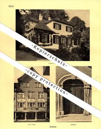 Photographien / Ansichten , 1937 , Rheineck SG , Bruggerhof , Haus Heß , Nagel ,  Prospekt , Fotos , Architektur !!!