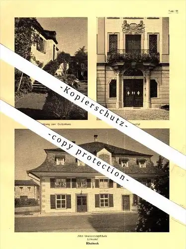 Photographien / Ansichten , 1937, Thal SG , Klingelburg , Bürkli , Rheineck , Löwenhof , Prospekt , Fotos , Architektur